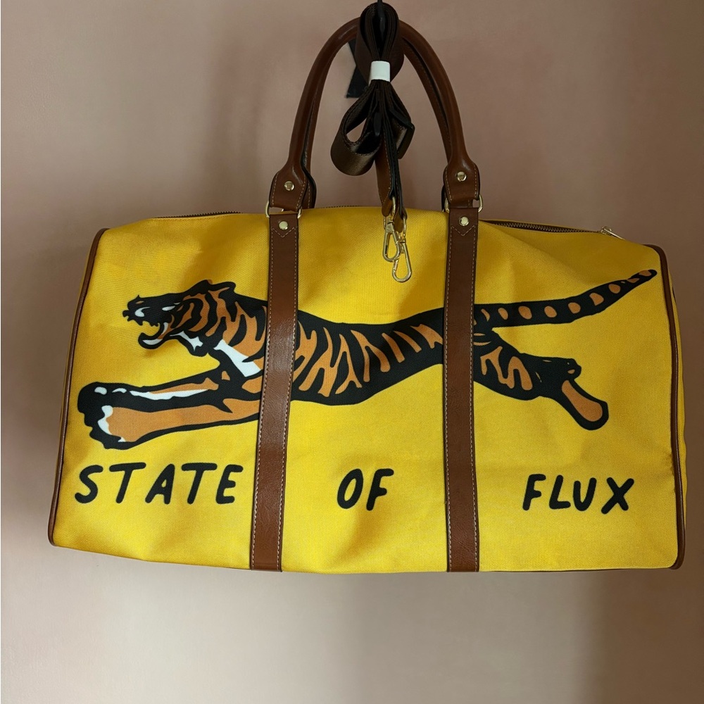 Yellow Duffel Bag with Tiger Design
